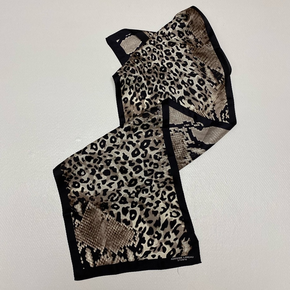 Adrienne Landau Animal Print Silk Scarf EUC